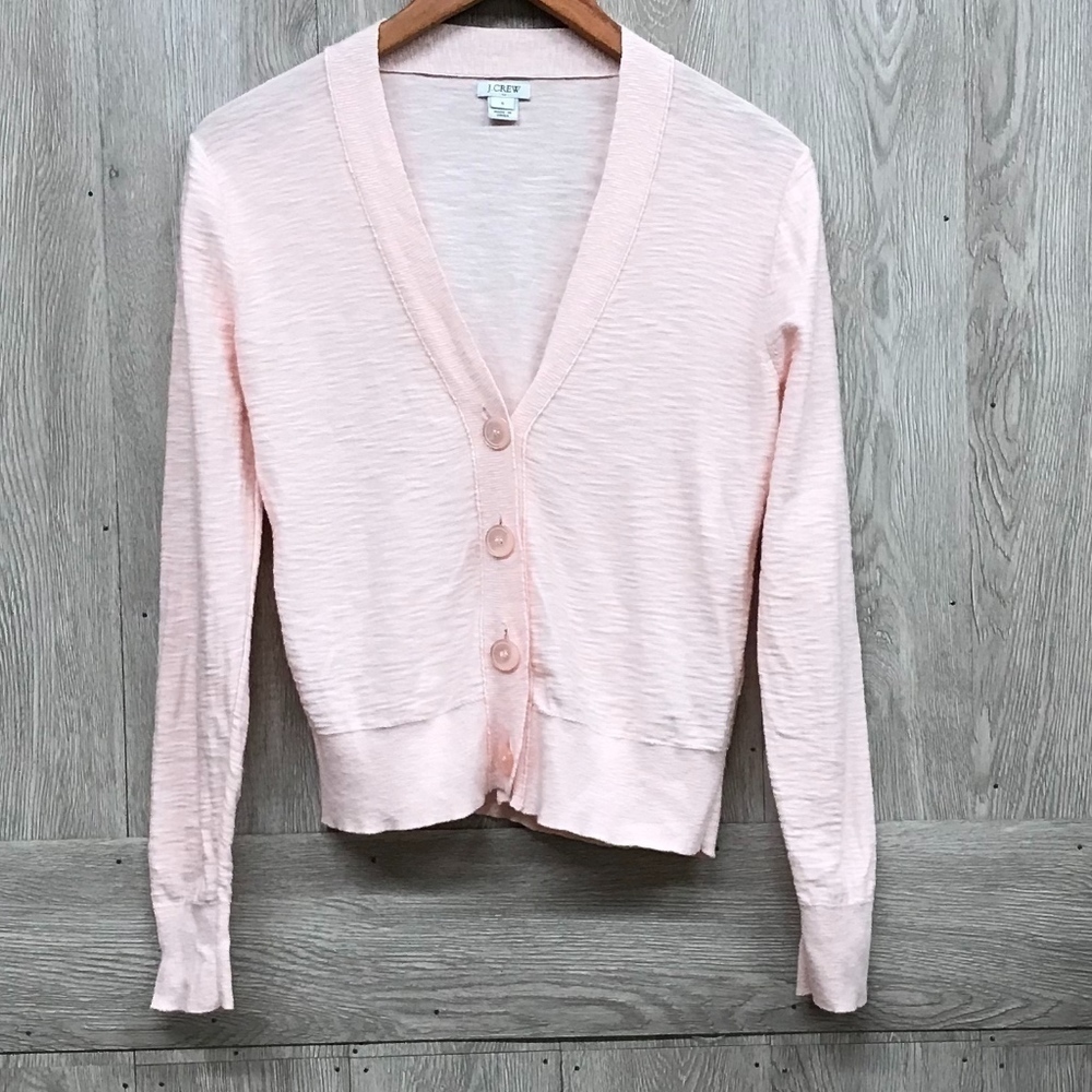JCrew Pink Button Down Long Sleeve Cardigan BB754